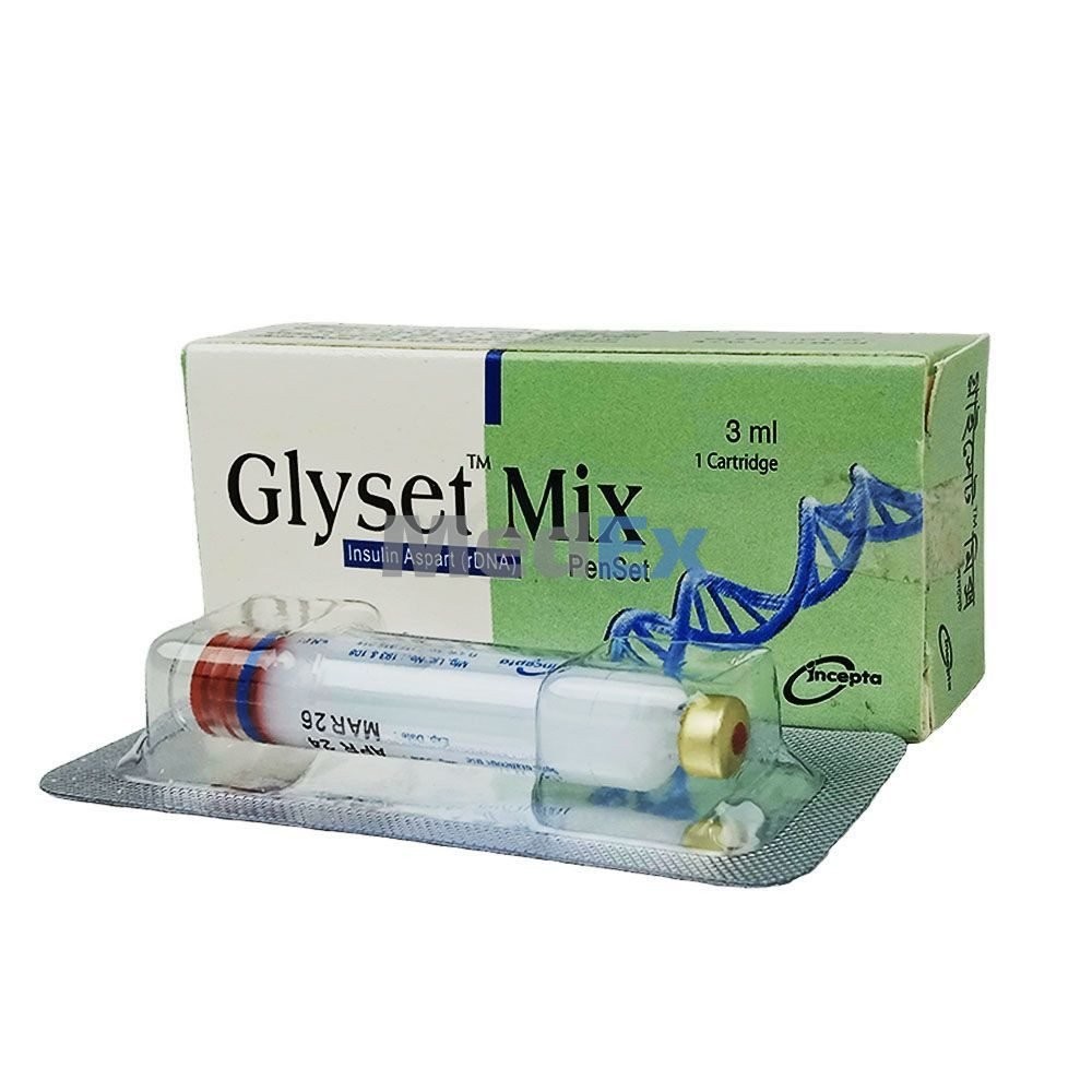 GLYSET MIX 100 IU/ML VAIL Injection 3 ML