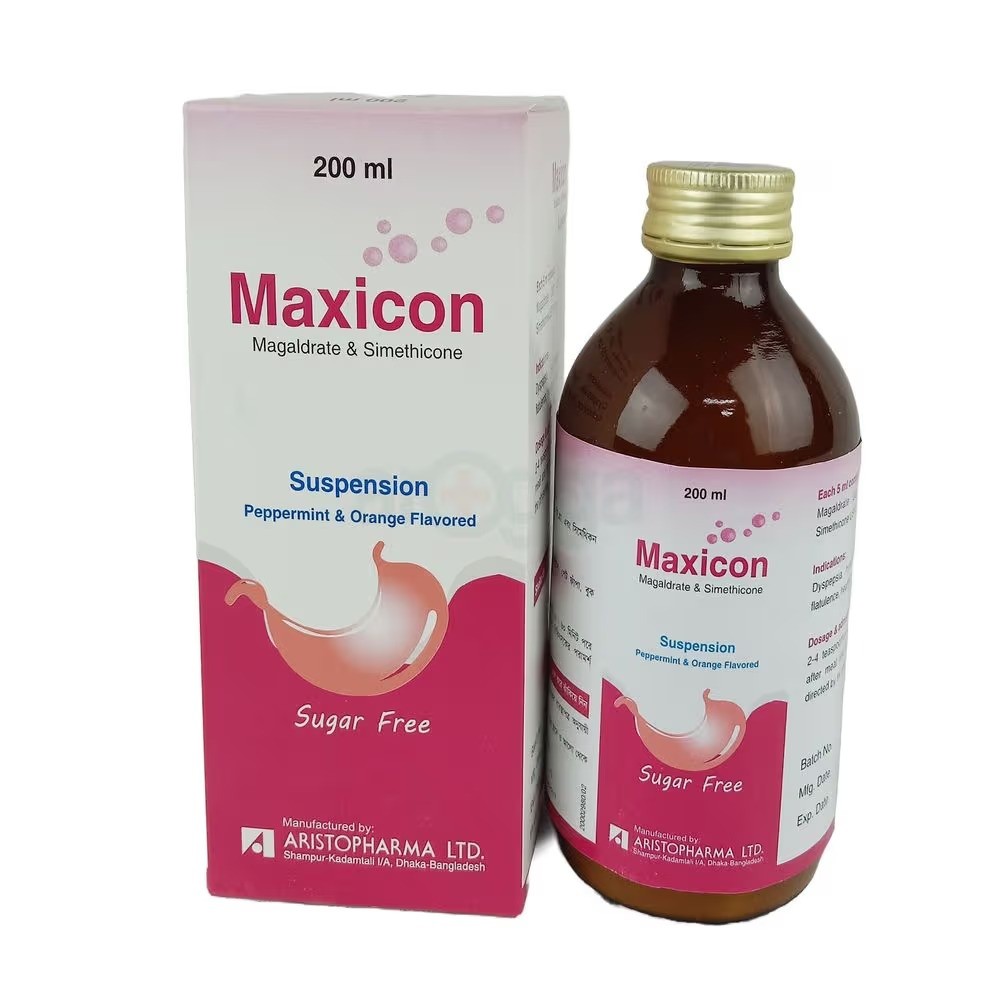 MAXICON 480mg+20mg/5ml syrup 200ml
