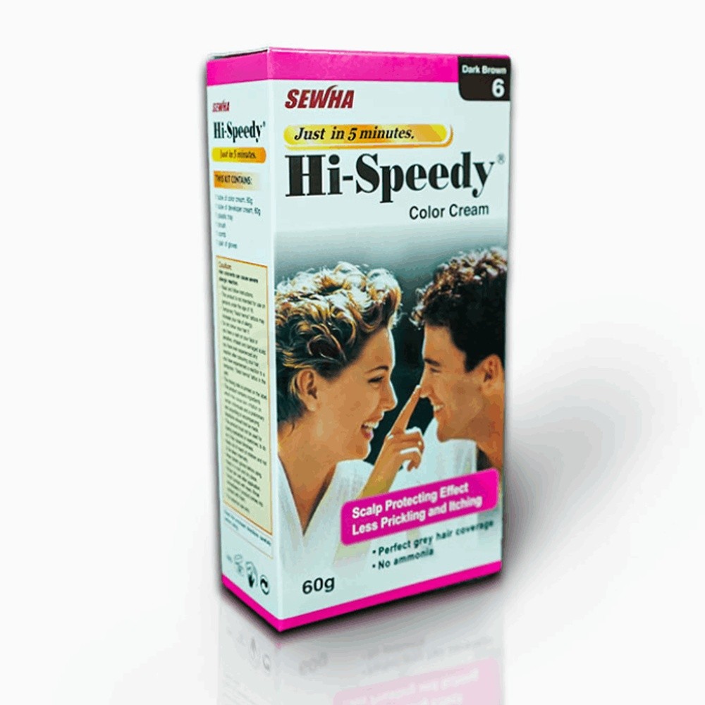 HI-SPEEDY HAIR COLOR CREAM 6-60GM (KOREA)