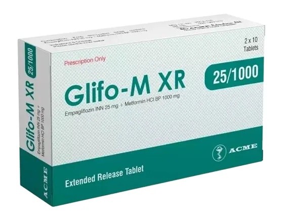 GLIFO-M XR 25 mg + 1000 mg