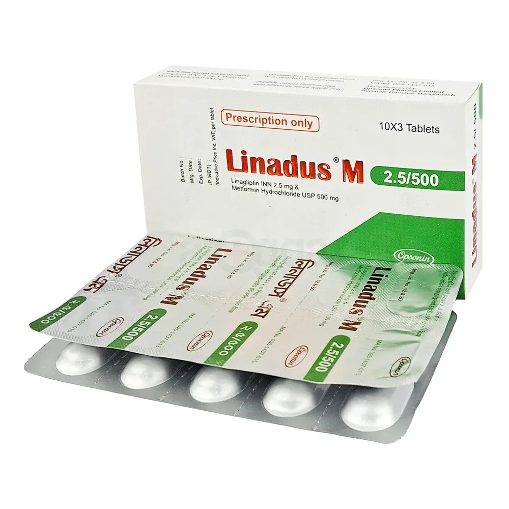 LINADUS M 2.5 mg+500mg Tablet