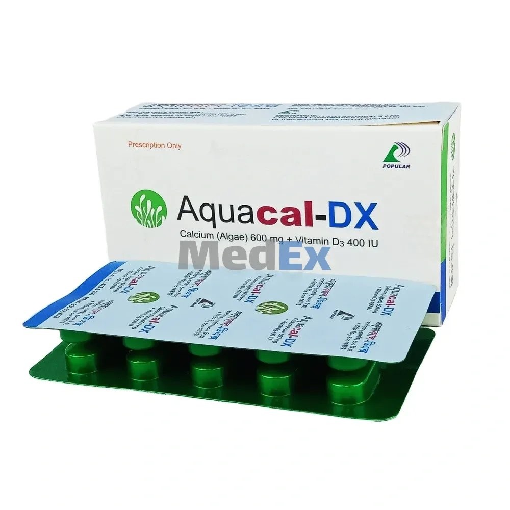 AQUACAL-DX 600MG+400IU TABLET