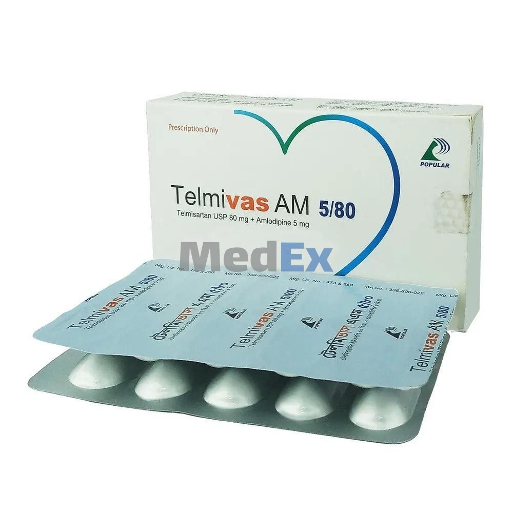 TELMIVAS AM 5/80MG TABLET