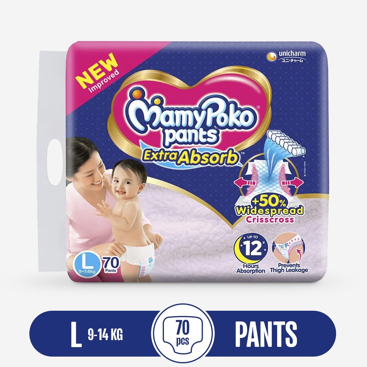 MAMYPOCO PANTS L 70PCS 9-14KG