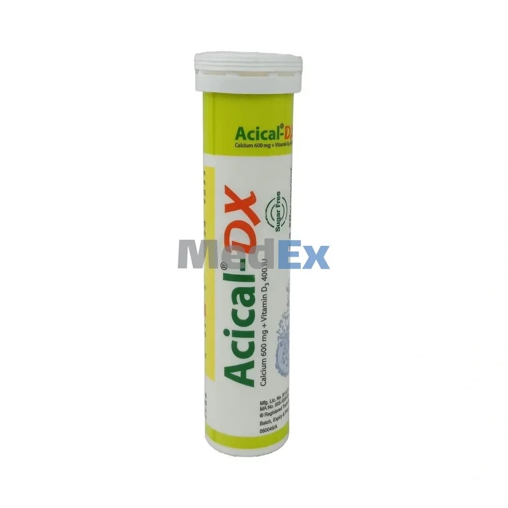 ACICAL-DX 600MG/400IU Effervescent TABLET