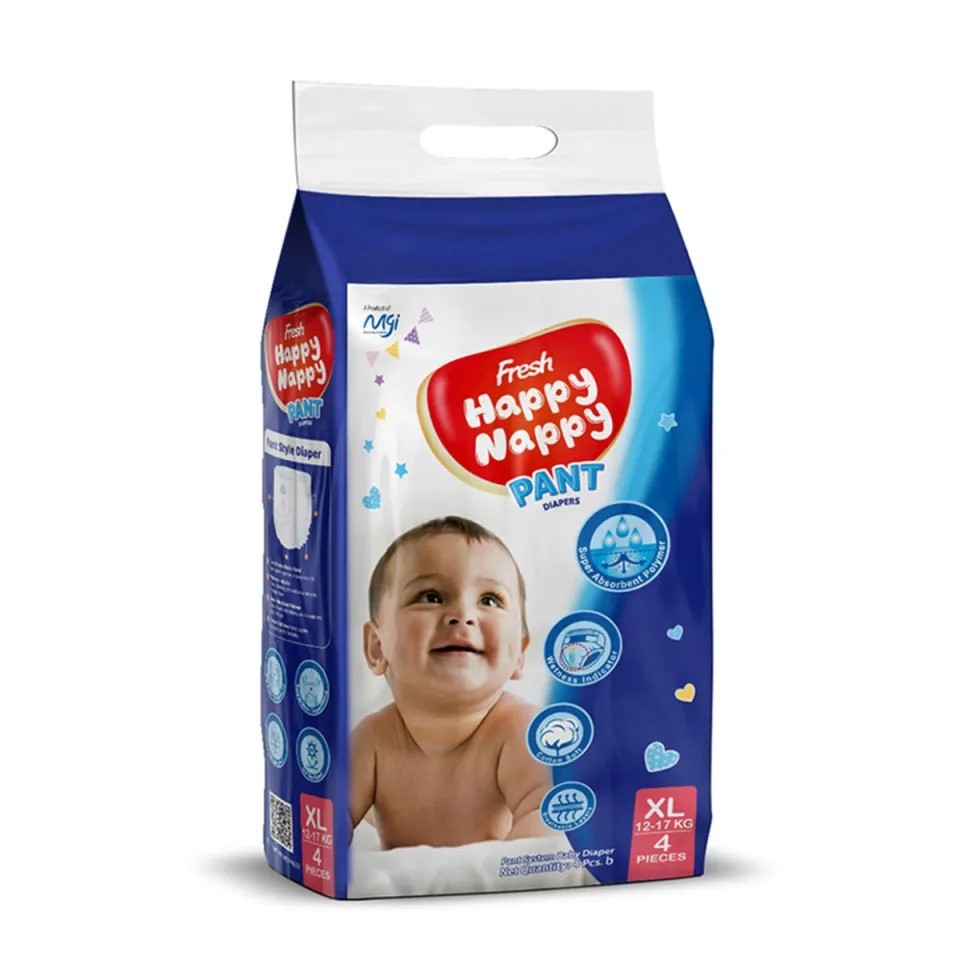HAPPY NAPPY PANT SYSTEM DIAPER SIZE: XL 4 PCS