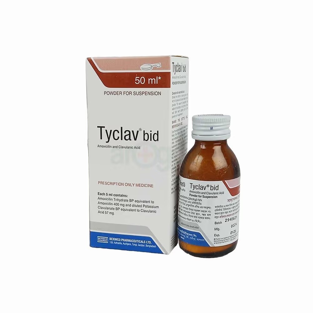 TYCLAV (125mg+31.25mg)/5ml suspension 100ml