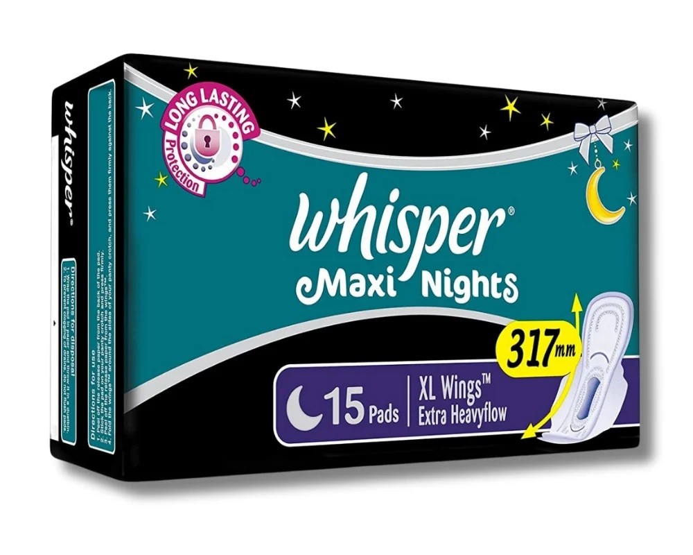 WHISPER MAXI NIGHT NEW 15 N PADS