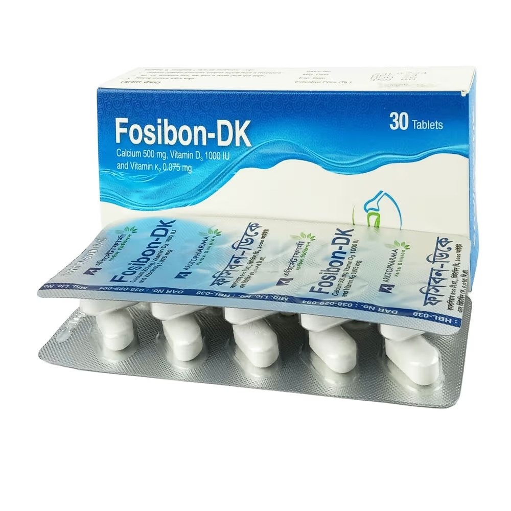 FOSIBON-DK 75 mcg+500 mg+1000 IU Tablet