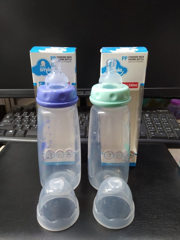 BABY SMILE PP STANDARD NECK 80Z/240ML/6M+ FEEDING BOTTLE