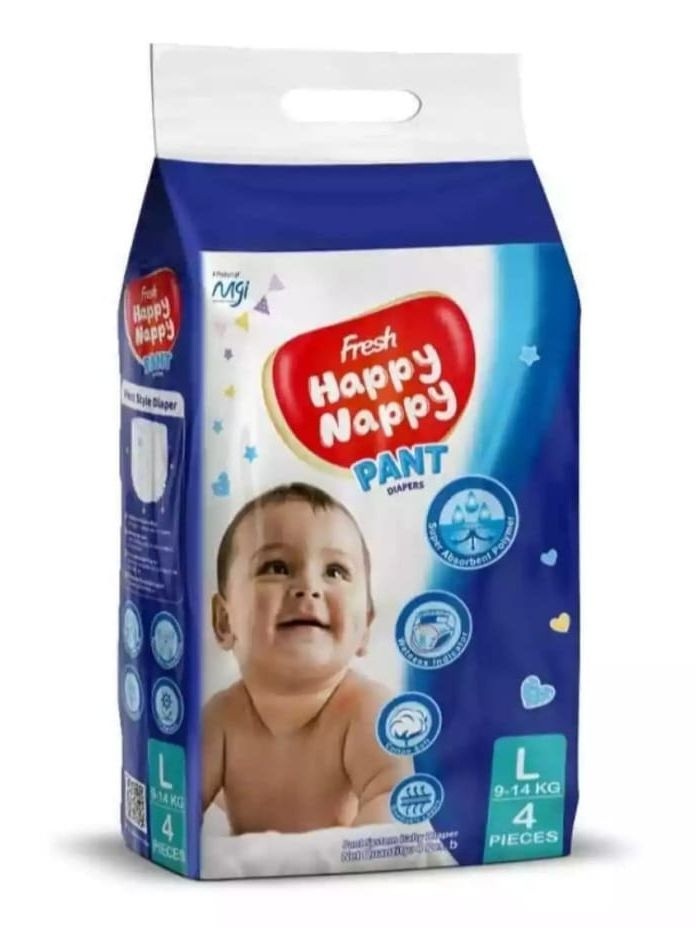HAPPY NAPPY PANT SYSTEM DIAPER SIZE: L 4 PCS