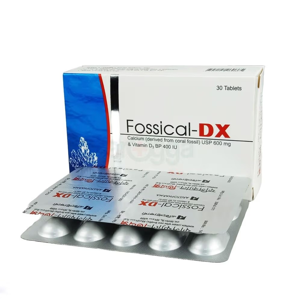 FOSSICAL DX 600 mg+400 IU Tablet