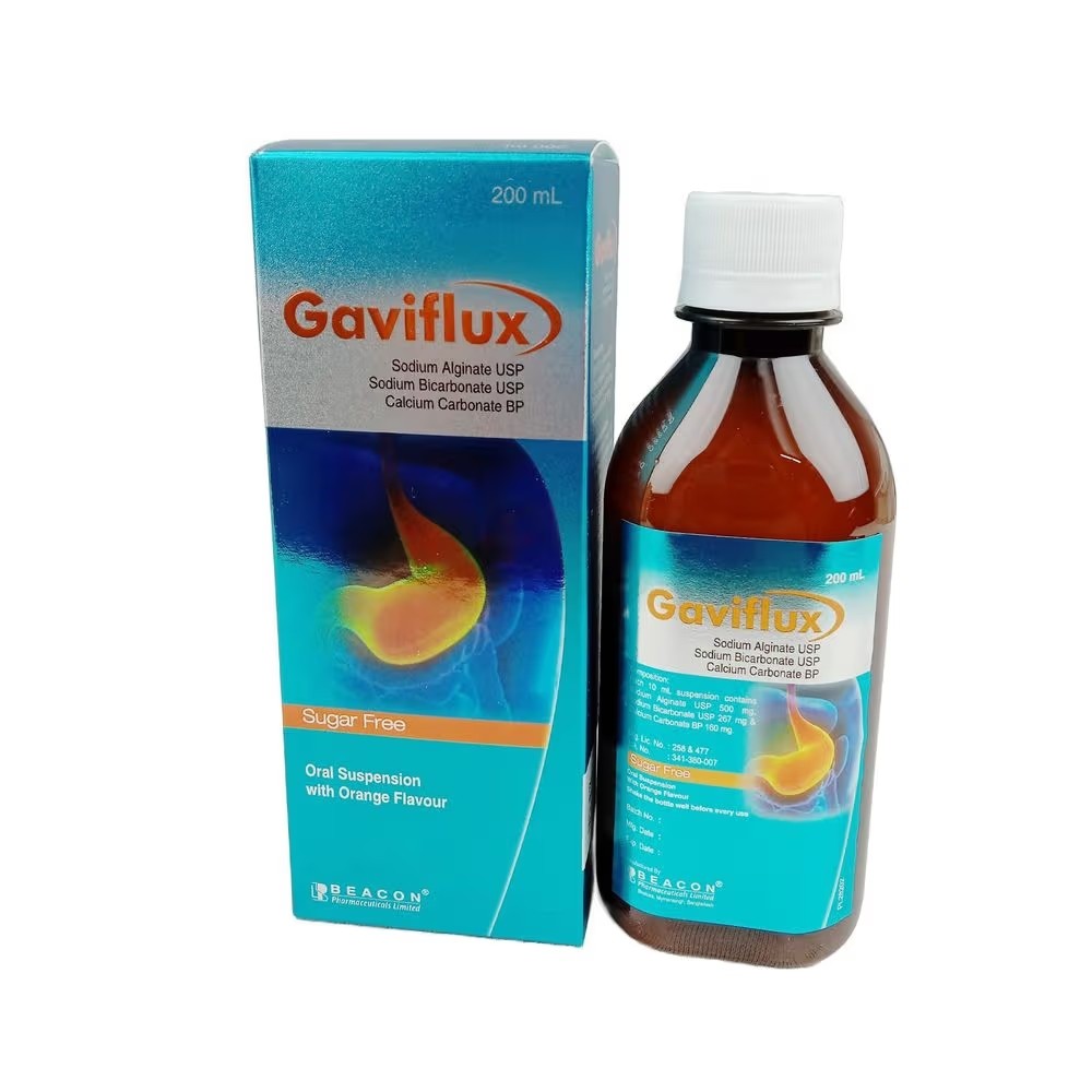 GAVIFLUX Suspension-(500mg+267mg+160mg/10ml)-200 ML