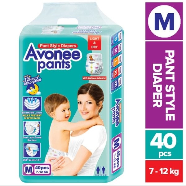 AVONEE BABY PANTS DIAPER	M 40 PCS
