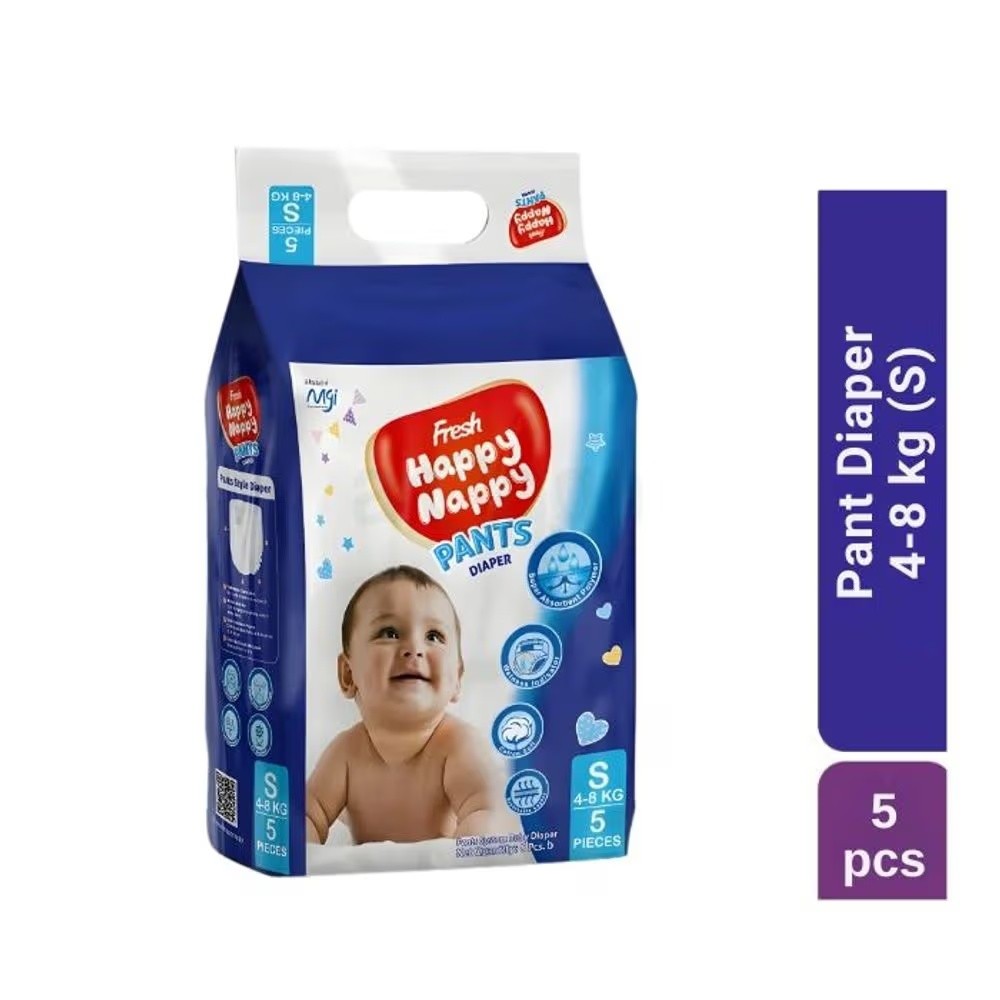 HAPPY NAPPY PANT SYSTEM DIAPER SIZE: S 5 PCS