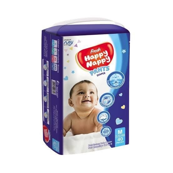 HAPPY NAPPY PANT SYSTEM DIAPER SIZE: M 40 PCS