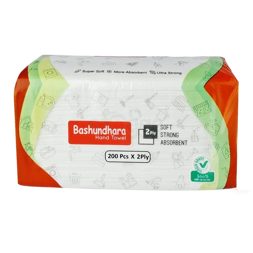 BASHUNDHARA Hand Towel 200 PCS * 2PLY